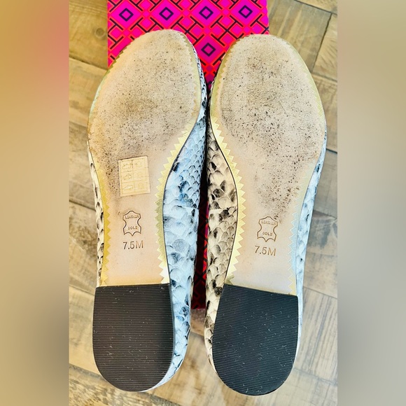 Tory Burch Chelsea Ballet Flats - Stamped Snake Printed Leather - Picture 3 of 5